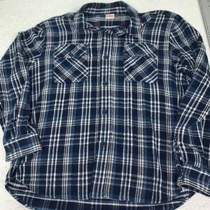Birdwell Beach Britches Flannel Shirt Mens Large Plaid Button Down Long Sleeve
